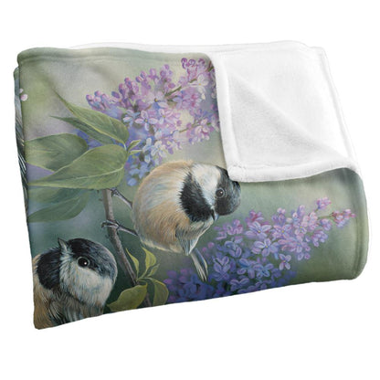 Lavender-Multicoloured - Side - Wild Wings Silky Chickadees Supersoft Blanket