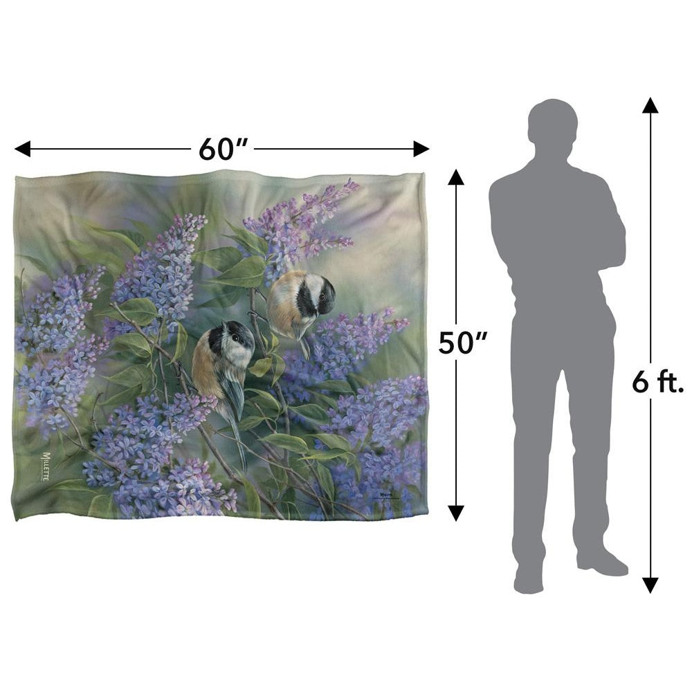 Lavender-Multicoloured - Pack Shot - Wild Wings Silky Chickadees Supersoft Blanket