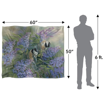 Lavender-Multicoloured - Pack Shot - Wild Wings Silky Chickadees Supersoft Blanket