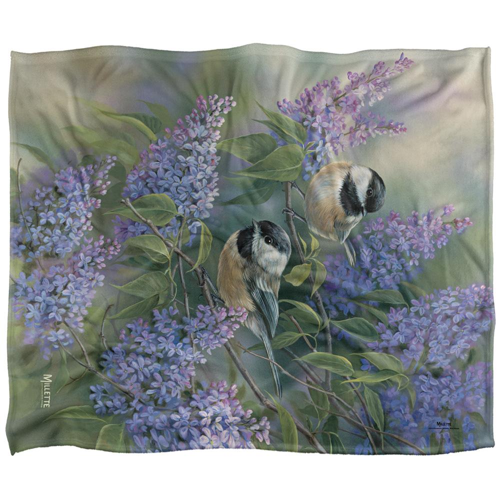 Lavender-Multicoloured - Front - Wild Wings Silky Chickadees Supersoft Blanket
