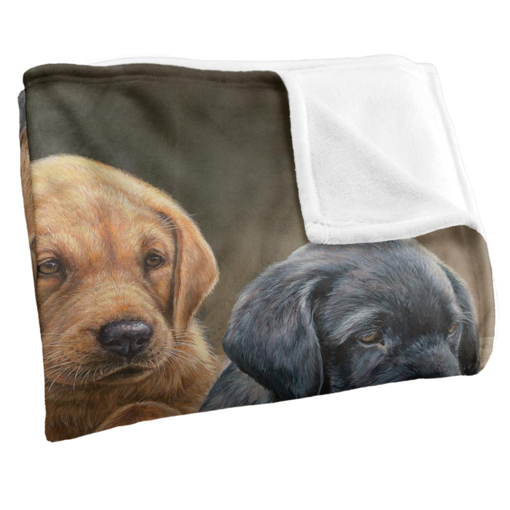 Brown-Black - Side - Wild Wings Silky Puppies Supersoft Blanket