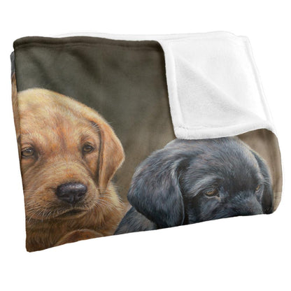 Brown-Black - Side - Wild Wings Silky Puppies Supersoft Blanket