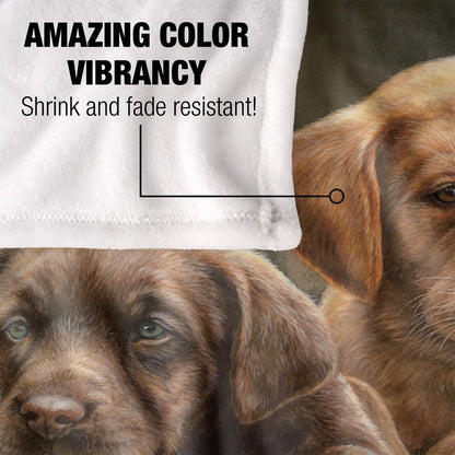 Brown-Black - Lifestyle - Wild Wings Silky Puppies Supersoft Blanket