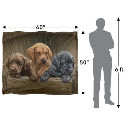Brown-Black - Pack Shot - Wild Wings Silky Puppies Supersoft Blanket