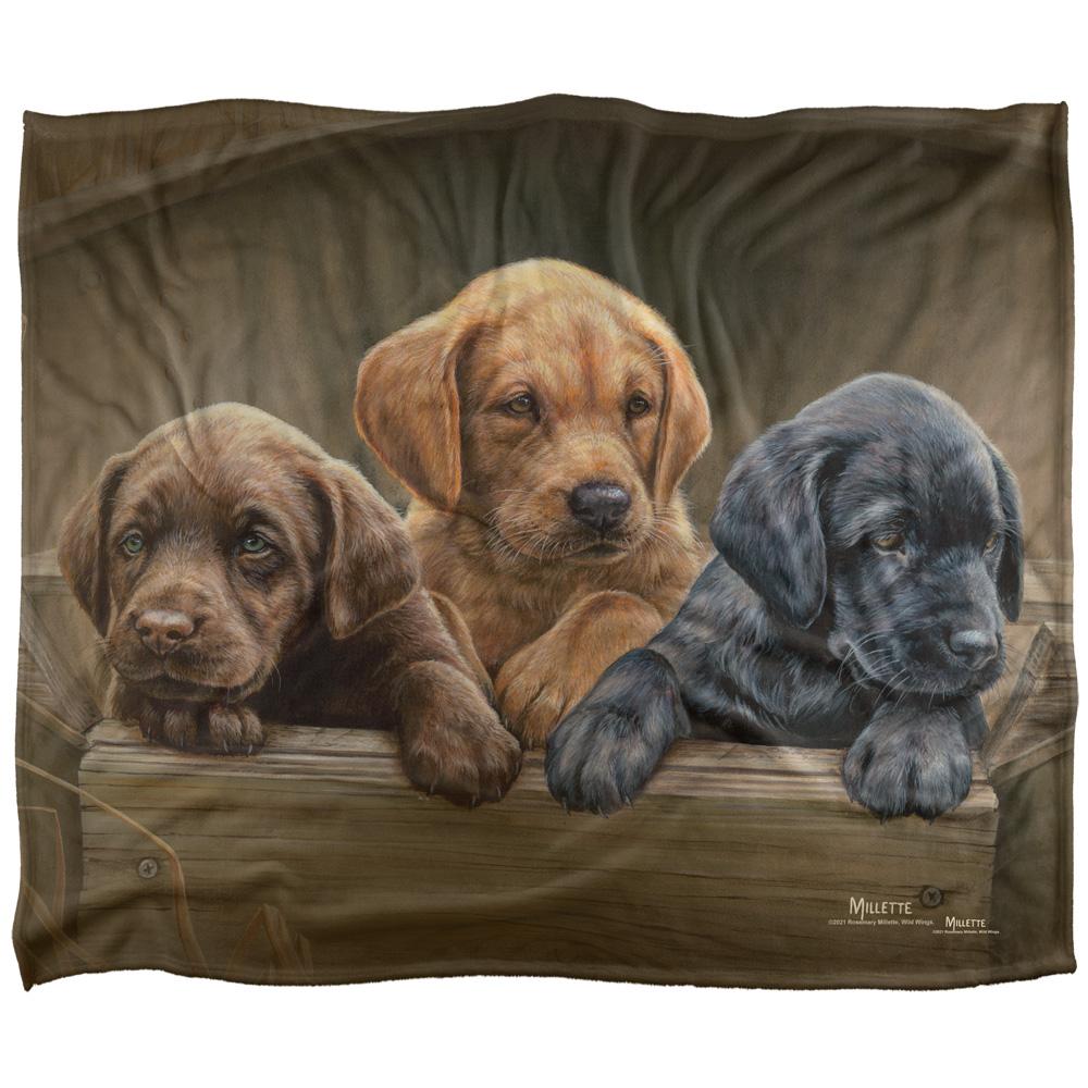 Brown-Black - Front - Wild Wings Silky Puppies Supersoft Blanket