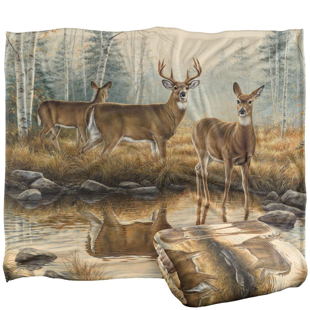 Brown-Multicoloured - Back - Wild Wings Reflections 2 Silky Autumn Supersoft Blanket