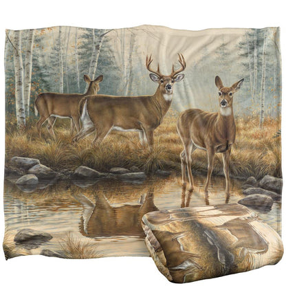 Brown-Multicoloured - Back - Wild Wings Reflections 2 Silky Autumn Supersoft Blanket