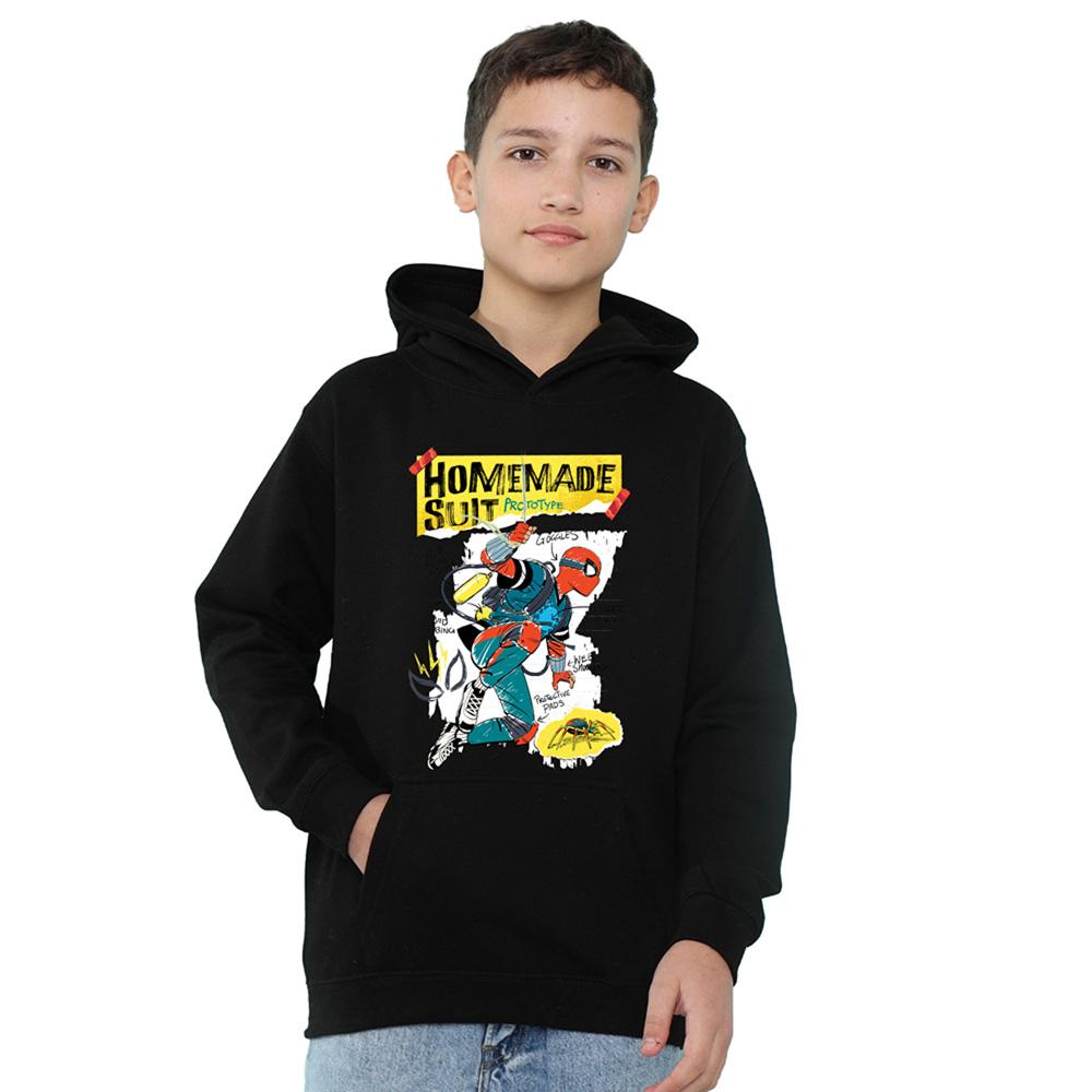 Navy - Front - Spider-Man Childrens-Kids Pull Over Hoodie