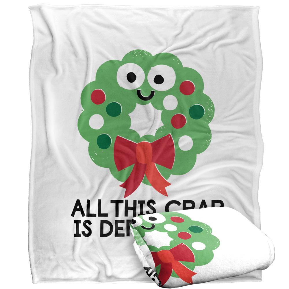 White-Red-Green - Back - David Olenick Hoho Hopeless Silky Supersoft Blanket