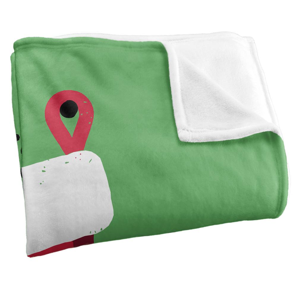 Green-Red-White - Side - David Olenick Happy Holidays And Stuff Silky Supersoft Blanket