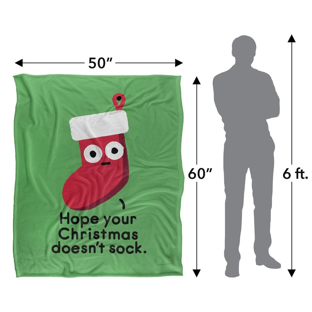 Green-Red-White - Pack Shot - David Olenick Happy Holidays And Stuff Silky Supersoft Blanket