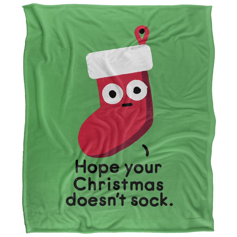 Green-Red-White - Front - David Olenick Happy Holidays And Stuff Silky Supersoft Blanket
