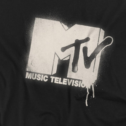 Black - Side - MTV Unisex Adult Over Spray T-Shirt