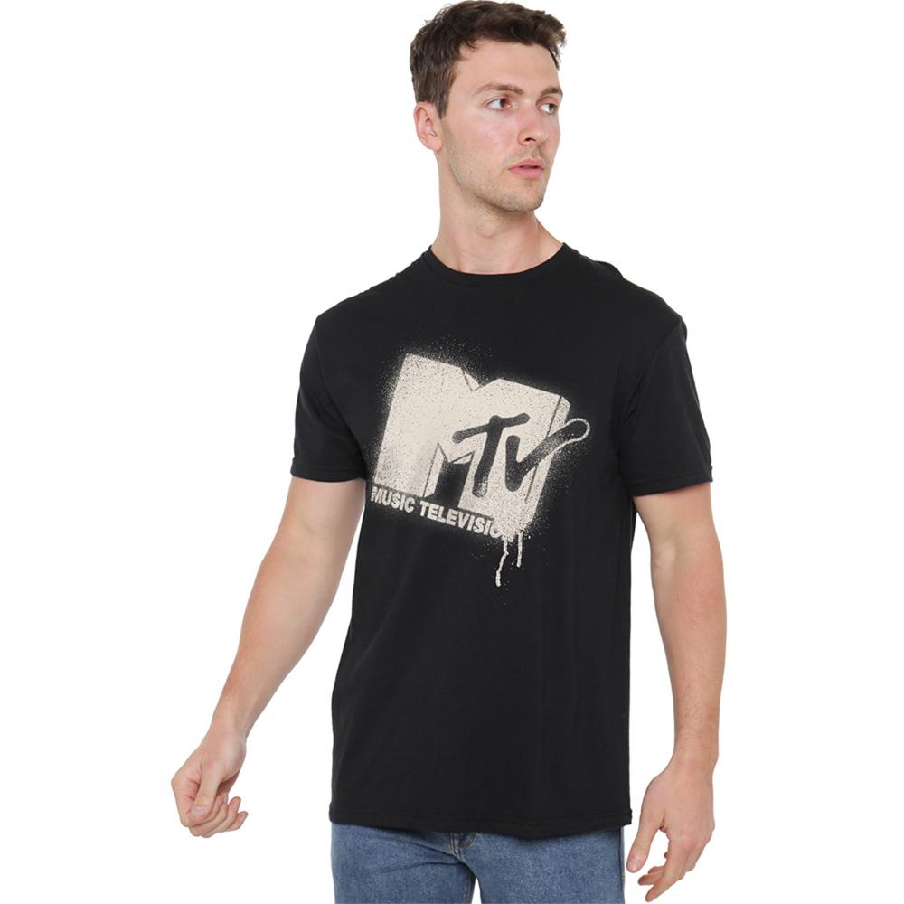 Black - Lifestyle - MTV Unisex Adult Over Spray T-Shirt