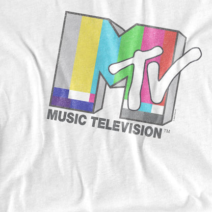 White - Side - MTV Unisex Adult Bar T-Shirt