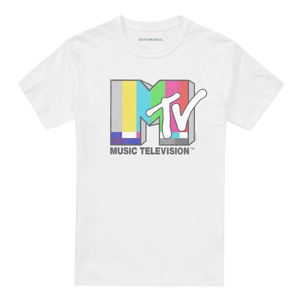 White - Front - MTV Unisex Adult Bar T-Shirt