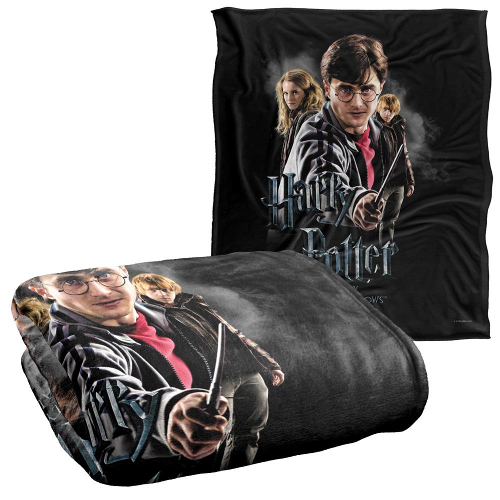 Black - Back - Harry Potter And The Deathly Hallows Silky Cast Supersoft Blanket