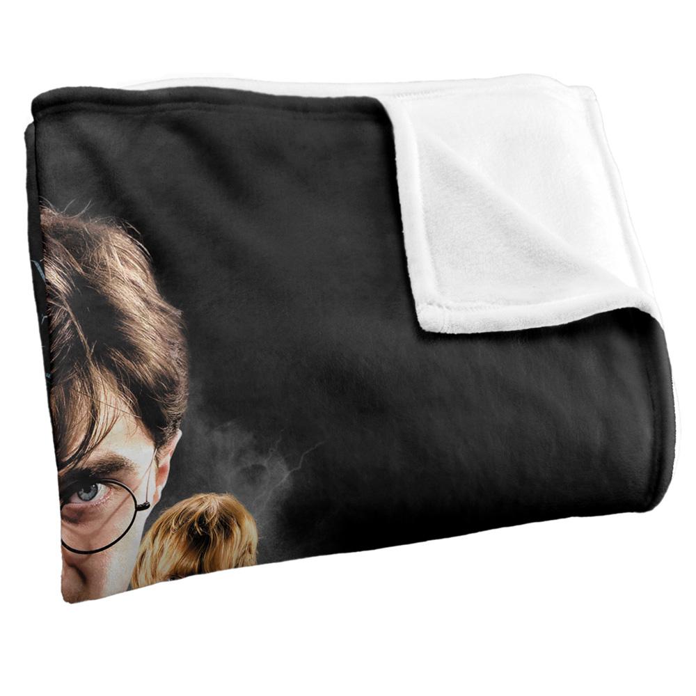Black - Side - Harry Potter And The Deathly Hallows Silky Cast Supersoft Blanket