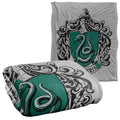 Grey - Back - Harry Potter Silky Slytherin Crest Supersoft Blanket