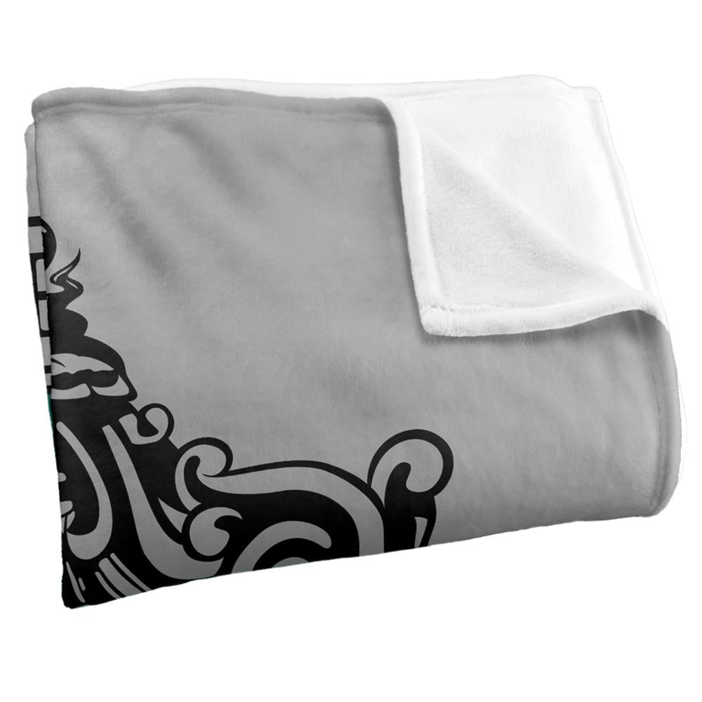 Grey - Side - Harry Potter Silky Slytherin Crest Supersoft Blanket