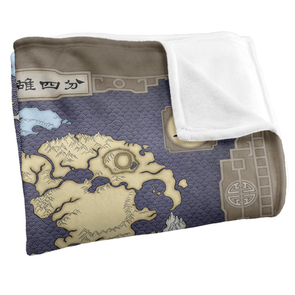 Brown-Multicoloured - Side - Avatar: The Last Airbender Silky Map Supersoft Blanket