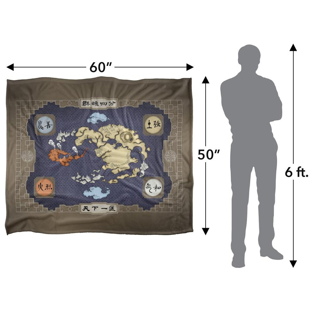 Brown-Multicoloured - Pack Shot - Avatar: The Last Airbender Silky Map Supersoft Blanket