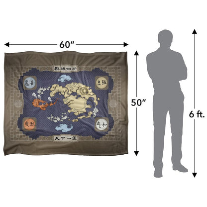 Brown-Multicoloured - Pack Shot - Avatar: The Last Airbender Silky Map Supersoft Blanket