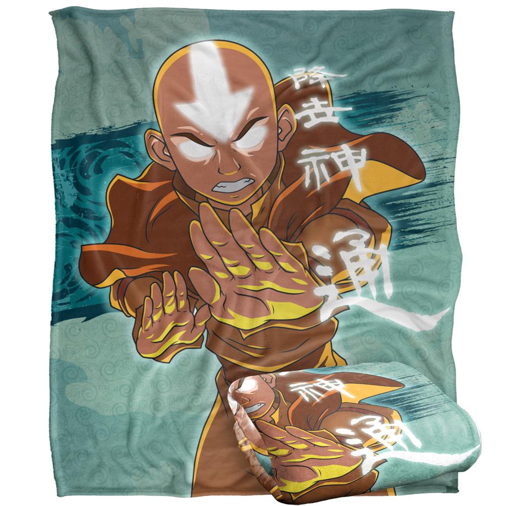 Multicoloured - Back - Avatar: The Last Airbender Silky Anime Aang Supersoft Blanket
