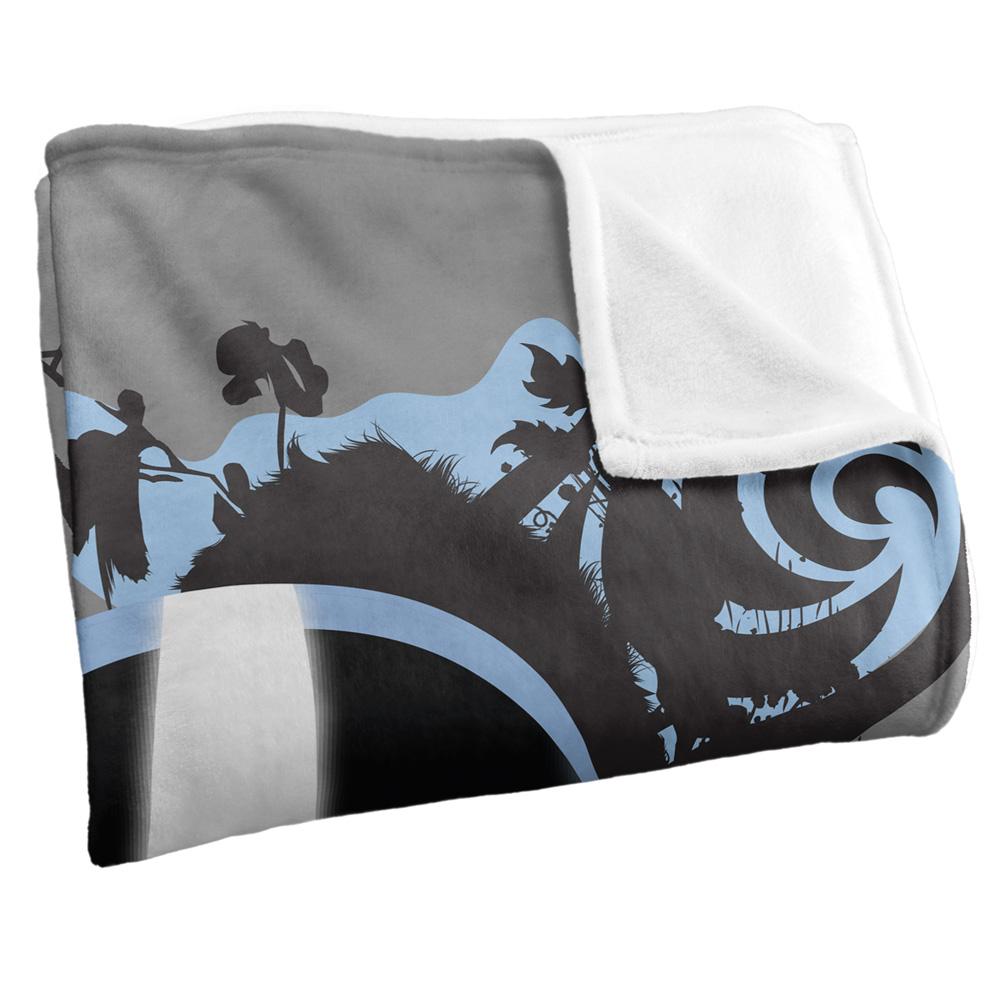 Grey-Blue-Black - Side - Avatar: The Last Airbender Silky Kanji Supersoft Blanket