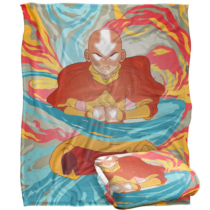 Multicoloured - Back - Avatar: The Last Airbender Silky Aang Supersoft Blanket
