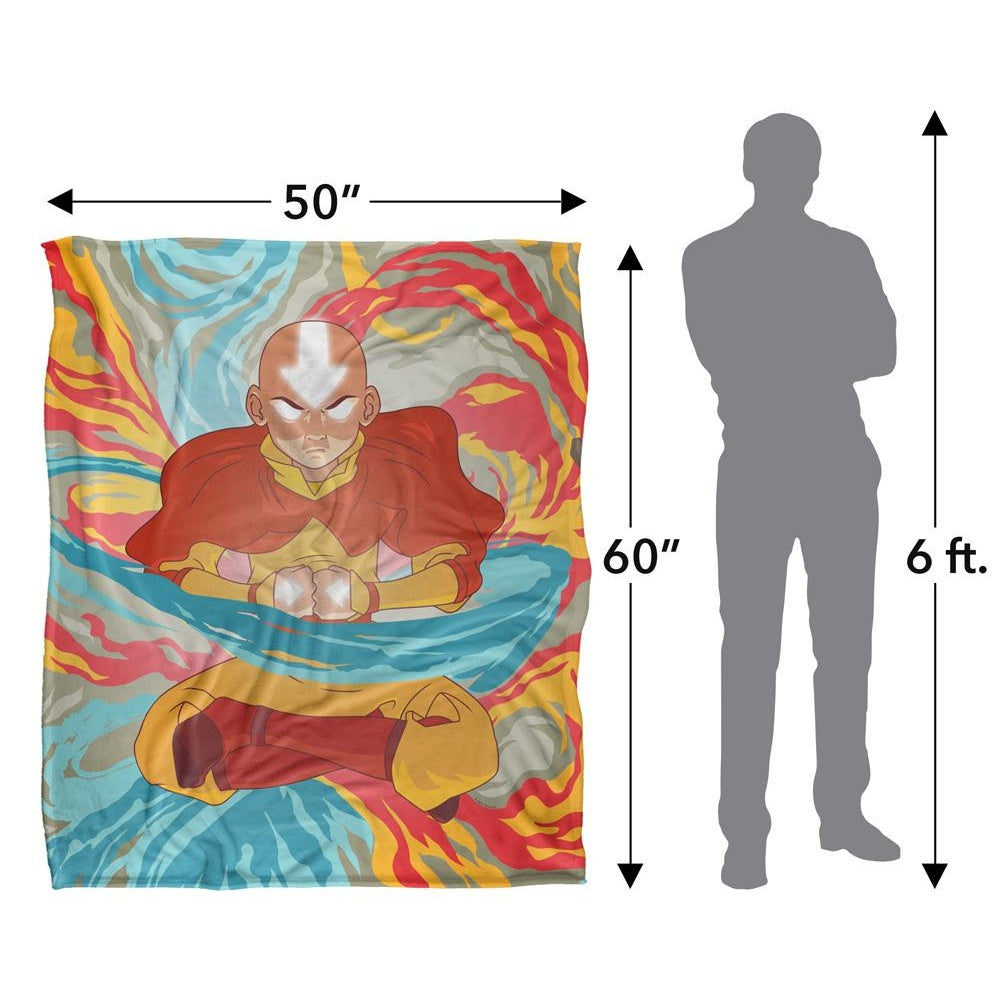 Multicoloured - Pack Shot - Avatar: The Last Airbender Silky Aang Supersoft Blanket