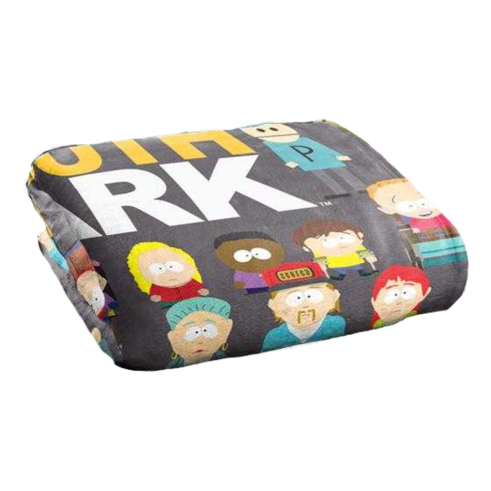 Grey-Multicoloured - Back - South Park Full Cast Silky Supersoft Blanket