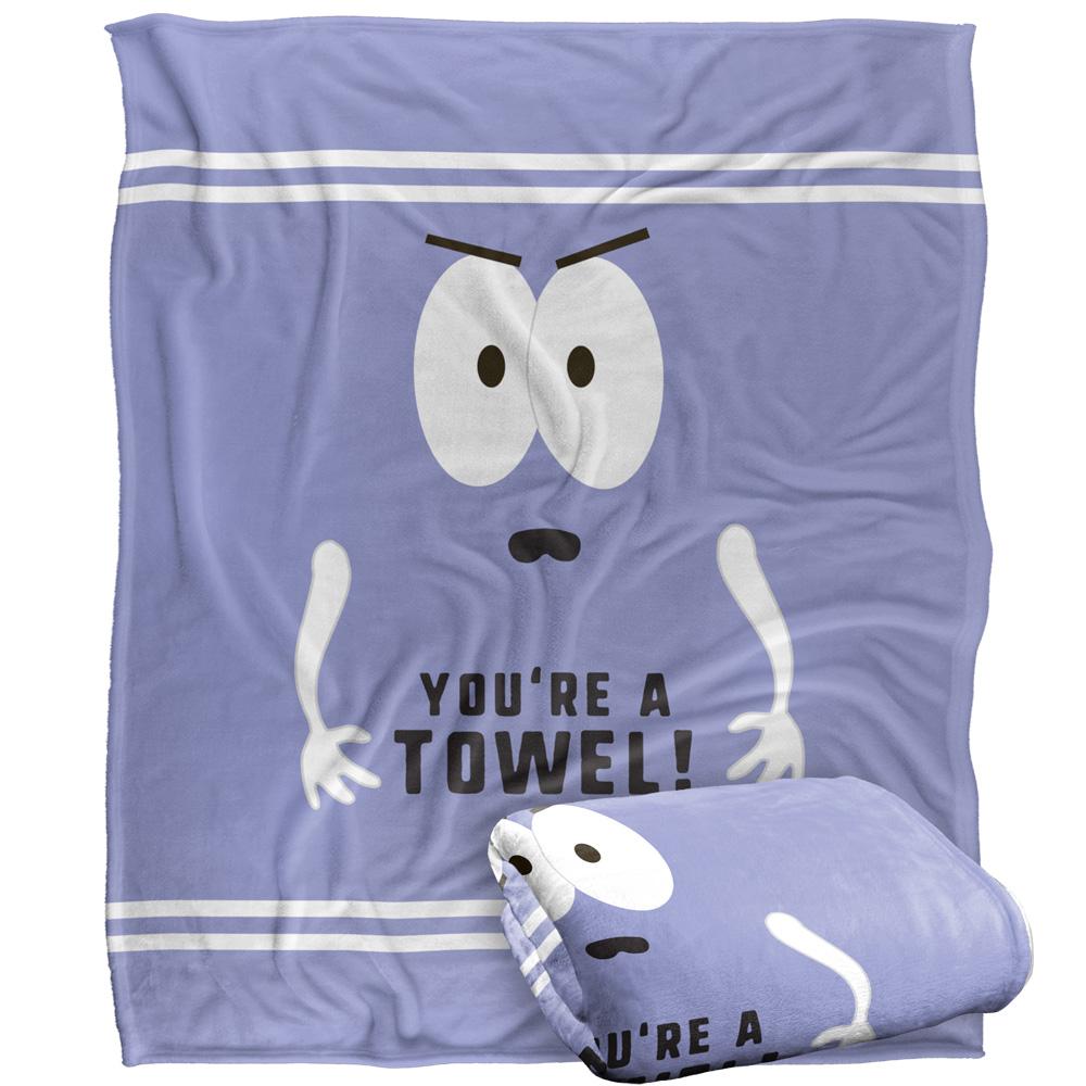 Lavender-Black-White - Back - South Park You´re A Towel Silky Towelie Supersoft Blanket