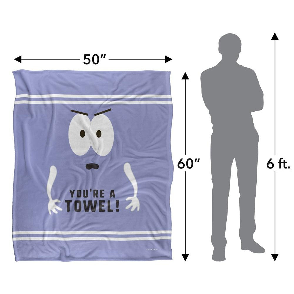 Lavender-Black-White - Pack Shot - South Park You´re A Towel Silky Towelie Supersoft Blanket