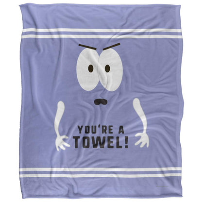Lavender-Black-White - Front - South Park You´re A Towel Silky Towelie Supersoft Blanket