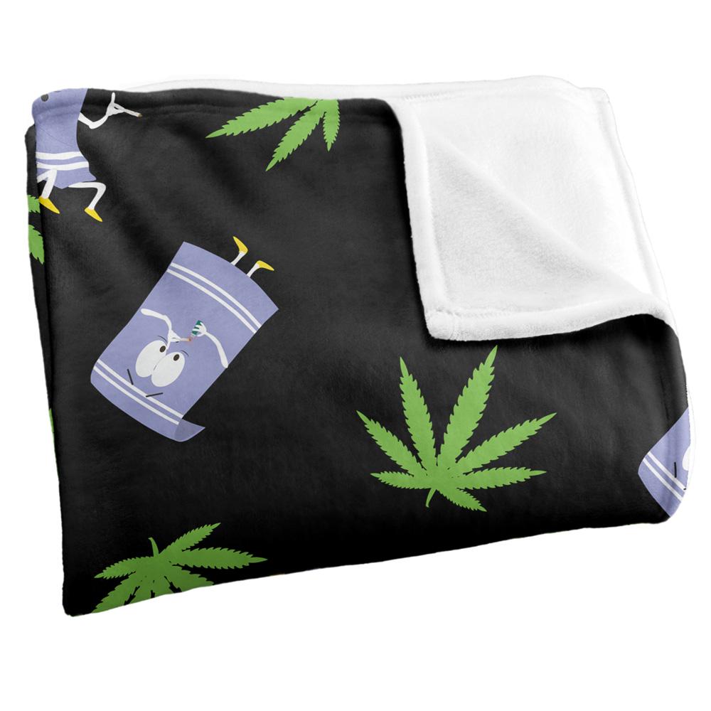Black-Lavender-Green - Side - South Park Silky Patterned Towelie Supersoft Blanket