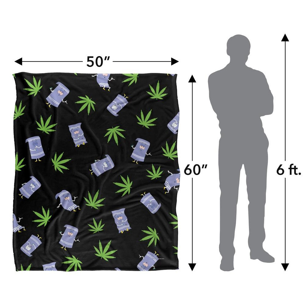 Black-Lavender-Green - Lifestyle - South Park Silky Patterned Towelie Supersoft Blanket