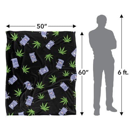Black-Lavender-Green - Lifestyle - South Park Silky Patterned Towelie Supersoft Blanket