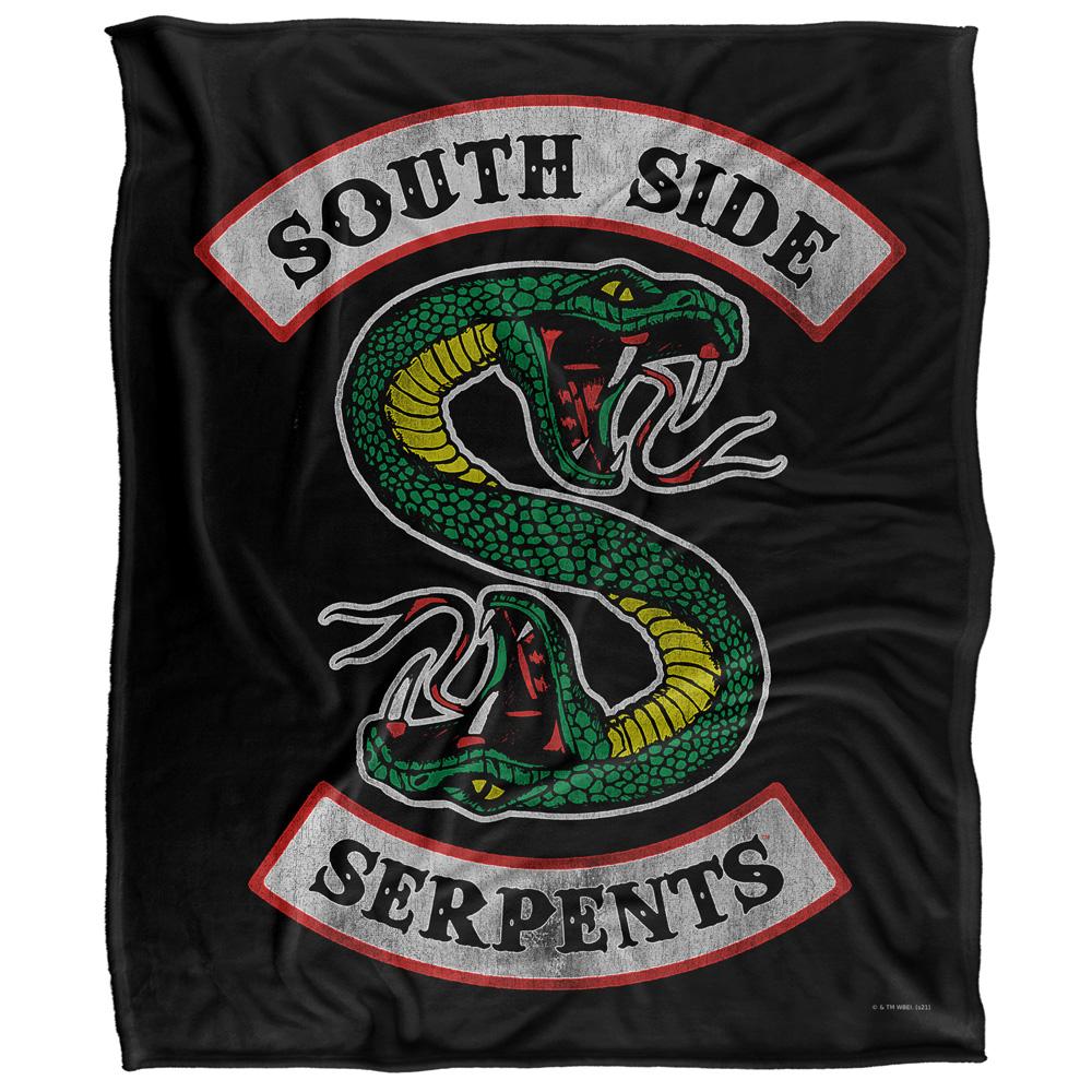 Black-Green-White - Front - Riverdale Silky South Side Serpents Supersoft Blanket