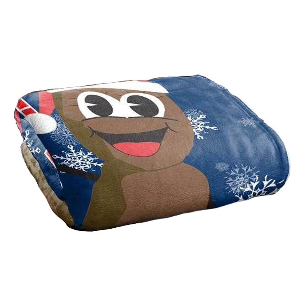 Blue-Brown-White - Back - South Park Silky Christmas Mr Hankey Supersoft Blanket