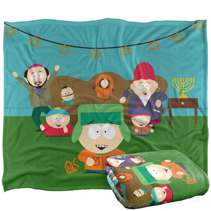 Blue-Green - Back - South Park Silky Kyle Hanukkah Supersoft Blanket