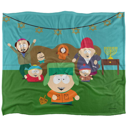 Blue-Green - Front - South Park Silky Kyle Hanukkah Supersoft Blanket
