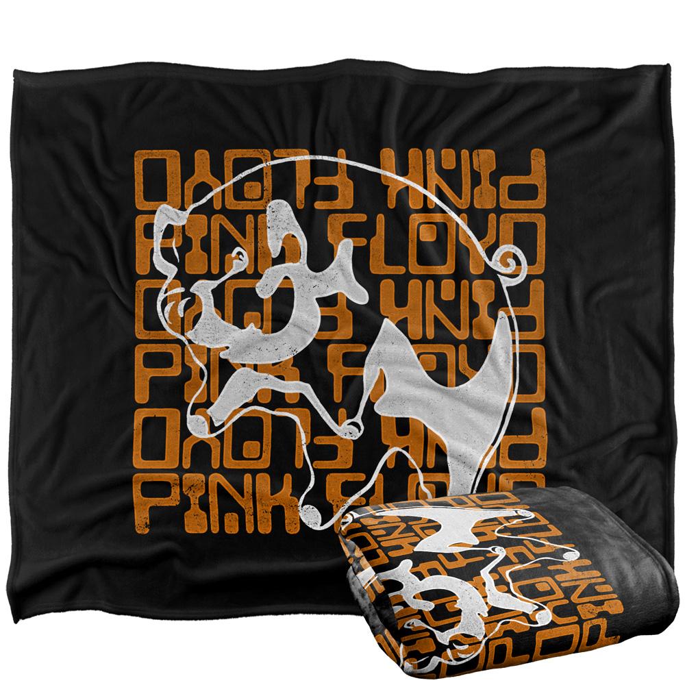 Black-Gold-White - Back - Pink Floyd Silky Pig Supersoft Blanket