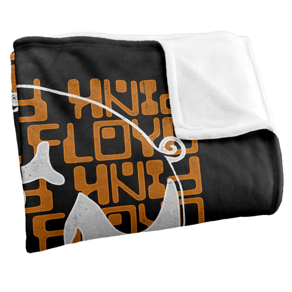 Black-Gold-White - Side - Pink Floyd Silky Pig Supersoft Blanket