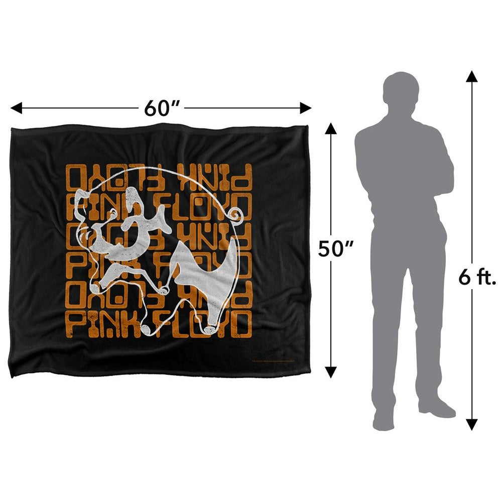 Black-Gold-White - Pack Shot - Pink Floyd Silky Pig Supersoft Blanket