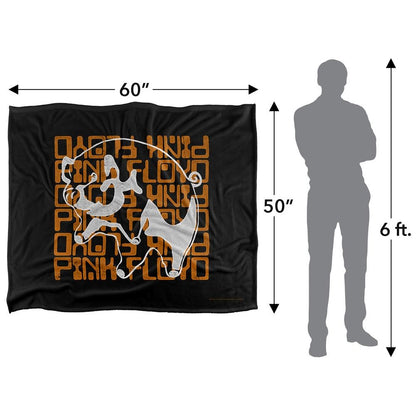 Black-Gold-White - Pack Shot - Pink Floyd Silky Pig Supersoft Blanket