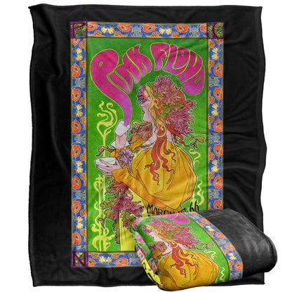 Multicoloured - Back - Pink Floyd 1966 Marquee London Silky Poster Supersoft Blanket