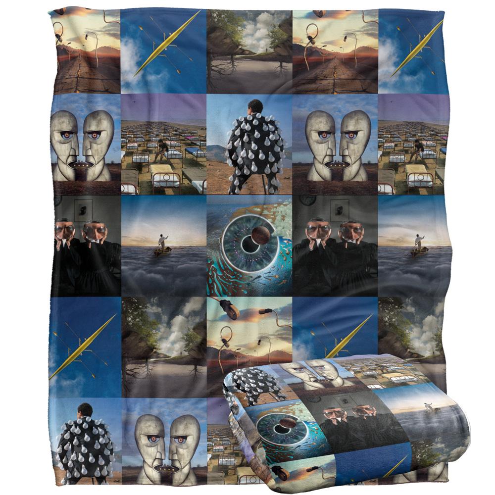 Multicoloured - Back - Pink Floyd Later Years Silky Patterned Supersoft Blanket