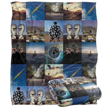 Multicoloured - Back - Pink Floyd Later Years Silky Patterned Supersoft Blanket