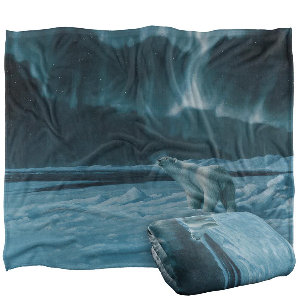Blue-White - Back - Wild Wings Polar Night Light 2 Silky Supersoft Blanket